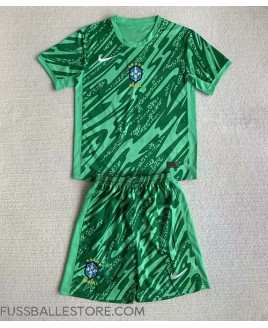 Günstige Brasilien Torwart Heimtrikotsatz Kinder Copa America 2024 Kurzarm (+ Kurze Hosen)